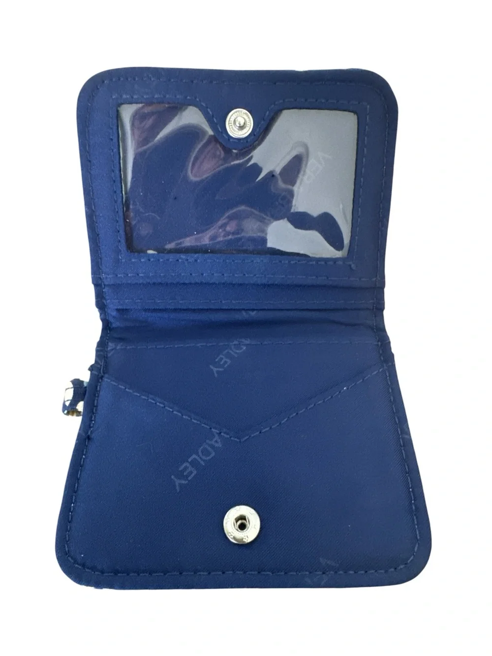 Vera Bradley Navy, Light Blue & Cream Quilted ID‎ Window Wallet